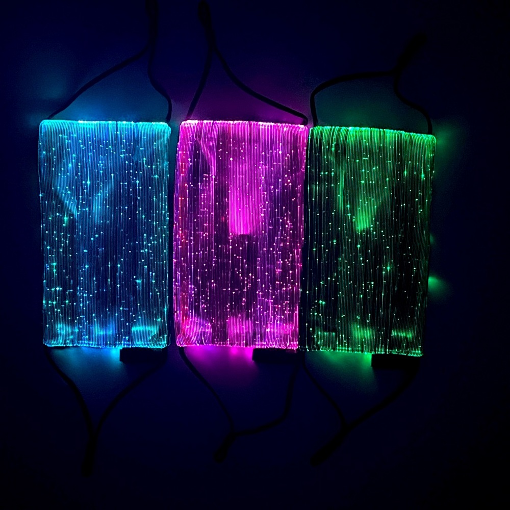 LED Light Up Rave Masks 7 Colors + Filter 2 Pack